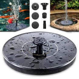 Baths 1.5W Solar Fountain Pump, with 6 Nozzles Solar Bird Bath Fountain, Water Pump Floating Fountains Pump Suitable for Ponds