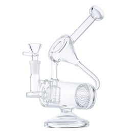 Bent Neck Hookahs Unique Glass Bong with Glass Bowl 14mm Joint Bongs Water Pipes Percolator WP143