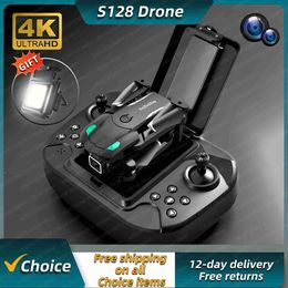 Drones New S128 Mini Drone 4K Professional HD Camera Three Obstacle Avoidance Air Pressure Fixed Height Foldable Quadcopter sell Apron 24313