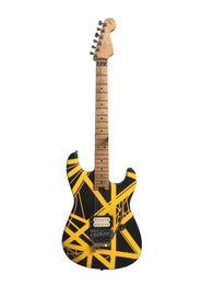 Bumblebee Black/Yellow Striped Series Relic Pup Floyd Rose Fat Bras Guitar electric guitars