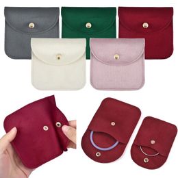 Jewelry Pouches Double Sided Velvet Rings Storage Bag Organizer For Portable Travel Belt Buckle Bracelets Necklaces Bags