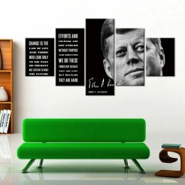 Calligraphy 5 Panel John F Kennedy President America Quote Picture Wall Art HD Print 5 Pieces Canvas Paintings Poster Home Decor Room Decor