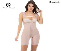 Women Firm Control Open Bust Full Body Shaper Plus Size Waist Tranier Shapewear Postpartum Slimming Bodysuit Fajas Colombianas9627497