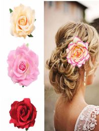 spring new listing wedding hairstyle bridal rose flower hairpin brooch party bridesmaid hair clip hair band accessories6850703
