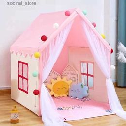Toy Tents Portable Baby Play House Children Tent Teepee Tent Enfant Kids Tent Pink Blue Kids Play House Indoor Outdoor Toy Princess House L240313