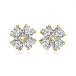 Stud Earrings Love & Annie Snowflake For Girls Clear Heart CZ Gold Colour Flower Women Cute Gift