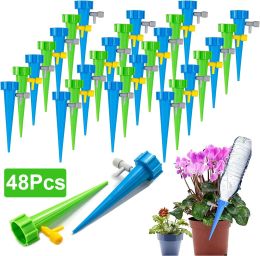 Kits 48Pcs Spike Auto Drip Irrigation Watering System Dripper Spike Kits Garden Household Plant Flower Automatic Waterer Tools