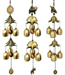 Lucky Wind Chime Metal Copper Windbell Vintage Dragon Fish Home Garden Patio Hanging Pendants Decoration6626844