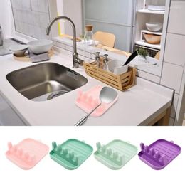 Kitchen Storage Fork And Spoon Holder Multi-purpose Tableware Rack Non-slip Gadget With Four Grooves For Pan