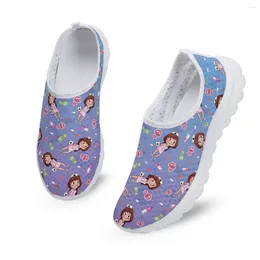 Casual Shoes INSTANTARTS Fashion Equipment Printed Cartoon Lightweight Breathable Nursing Soft Leisure Flats Sneakers
