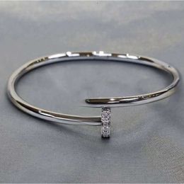 screw bracelet bangle cartlies bracelet Pure Silver Rose Gold Nail Bracelet for Men Women Wide Fine Half Diamond Non Diamond Couple Bracelet