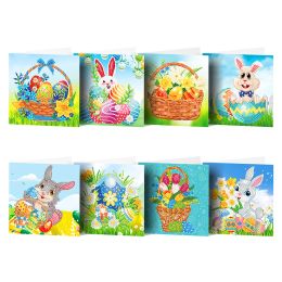Stitch New DIY Easter Gifts Bunny Egg Postcards Handmade Festival Greeting Cards Thank You Card Diamond Painting Kit Pasen Wenskaarten