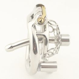 Stainless Steel Male Chastity Device Penis Cage BDSM Super Small Short Cock with Stealth lock Ring Sex Toy for Man Adults 240312