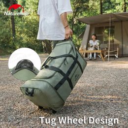 Bags Naturehike 88L Folding Travel Luggage Bag Outdoor HighCapacity WearResisting Camping Equipment Storage Pull Rod Wheel Bag