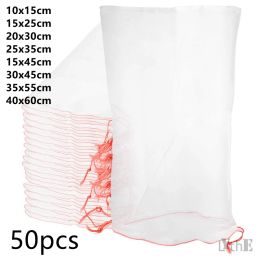 Bags 50 Pcs Fruit Bag Protection Insects Bug Net Barrier Bag Mesh Fruit Tree Protection Bags for Tomatoes Apples Grapes Grow Bags