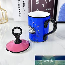 Classic Deisgner Creative Blue Eyes Ceramic Mug Good-looking Household High Temperature Resistant Coffee Cup Milk Cup Creative Couple Cups