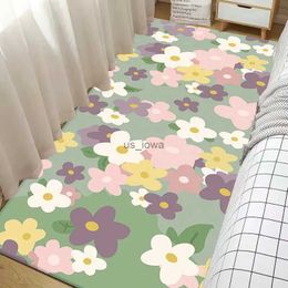 Carpets Cute Bedroom Girl Decor Bedside Cloakroom Carpet Floral Print Non-Slip Rug Living Room Coffee Table Mat Hallway Doormat