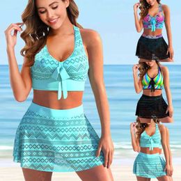 Swim wear Summer Womens Swimsuit Skirt Set Summer Pattern Beach Swimsuit S-5XL aquatic sports 240311