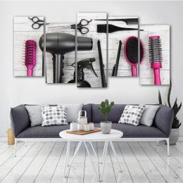 Calligraphy 5 Panels Hairdressing Tools Canvas Paintings Modular Wall Decor Wall Art Pictures For Living Room Posters Modern Home Decor