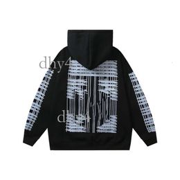 Men's Hoods Sweatshirts Offs Whiteshirt Style Fashion Sweater Painted Arrow Crow Stripe Hood and Women's T-shirts Offs White Black Off Whites Designer 360