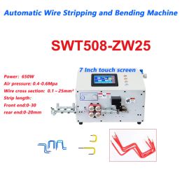 SWT-508 ZW25 650W Automatic Wire Stripping Peeling Cutting Machine 0.1-25mm² Double Head Bending Cable Cutter Stripper 220/110V