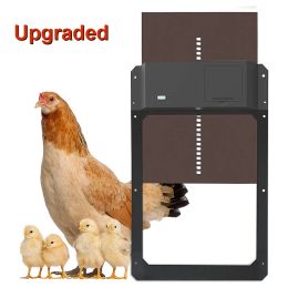 Accessories Upgrade ABS Automatic Chicken Coop Door Opener Battery Powered Light Sense Control Waterproof Pet Flap Accessories House Gate
