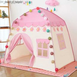 Toy Tents Toy Tents Kids Indoor Outdoor Castle Tent Toy Baby Princess Game House Flowers Blossoming Boy Girl Oversize House Folding Game Gifts Q231220 L240313