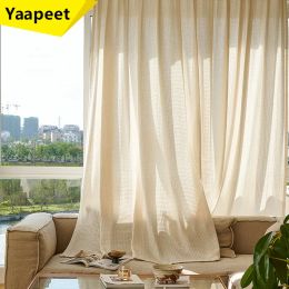 Curtains Modern Transparent Cream Tulle Curtains For Living Room Bedroom Soft Fabric Window Voile Sheer Curtains Home Decor Drapes