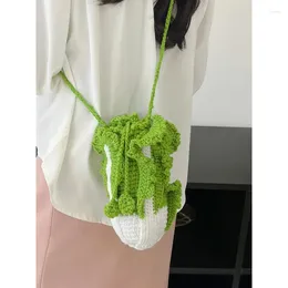 Shopping Bags Cute And Funny Cabbage Shape Shoulder Spring Summer Travel Hand-woven Personalised Design Mobile Phone Bag