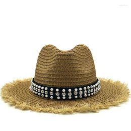 Wide Brim Hats Simple 2024 Anti-UV Hat Summer Spring Women Travel Caps Bandages Beach Men Traw Breathable Raffia Sun