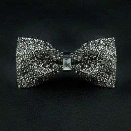 Neck Ties Sequin decoration luxury wedding bow ties for man gold silver black fashion party homme tie gorgeous coatas L240313
