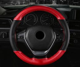 Steering Wheel Covers 15 Inch/38 Cm Soft Fibre Leather Car Cover Anti-slip Steering-Wheel Braid Stitch On Wrap With Needle Thread