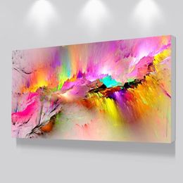 Abstract Larger Size Morden Cloud Canvas Art Colourful Abstract Oil Painting Wall Pictures for Living Room Home Decor No Frame264E