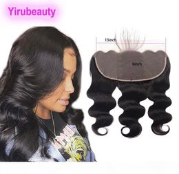 Peruvian Human Hair 13X6 Lace Frontal Part Body Wave Lace Frontal With Baby Hair Thirteen By Six Closure Natural Color1589743