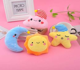 Soft Toys For Children Keychain Backpack Accessories Cute Plush Sun moon stars clouds Toys Dolls Baby carriage pendant Y07266400718