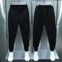 Men's Pants Vibrant Solid Color Harem Pleated Trousers Casual Tennis Sports Style With Elastic Waist For Autumn/winter