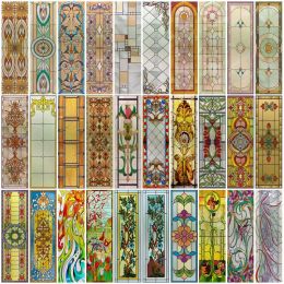 Films Customised Window Film,Frosted Stained Glass Films,Church Static Cling,Privacy Retro Sticker,For Kitchen Office Home Decor