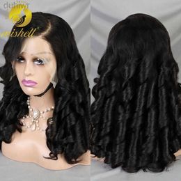 Synthetic Wigs Synthetic Wigs 300% Roll Wave Lace Wig 13x4 Transparent Lace Frontal Wigs 24 inches Bouncy Curly Hair Wigs for Women PrePlucked Remy ldd240313