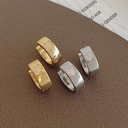 Hoop Earrings PONYKISS 925 Sterling Silver Zircon Heart Round For Women Cute Fine Jewelry Minimalist Geometric Accessories