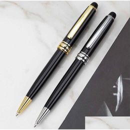 Ballpoint Pens Wholesale Ballpoint Pens Promotion Luxury Msk145 Black Resin Pen High Quality Writing Ball Point Stationery School Offi Dhqip