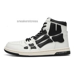 Chunky Women's Shoe Top Sneaker Fashion Genuine Skel High Mens Men's Shoes Small White Designer Skateboarding Amirshoe Leather Versatile Bone Splice WICZ