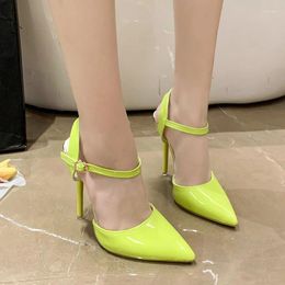 Dress Shoes Sexy High Heels 11 Colour Woman Pumps Patent Leather Heeled Female Stiletto 2024 Women Sandals Red Party