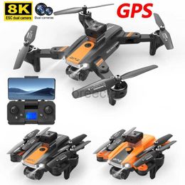 Drones S9 GPS RC Drone 8K HD Dual Camera Obstacle Avoidance Helicopter Profesional Brushless Remote Control Drone ldd240313