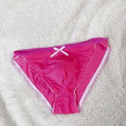 Underpants Sexy Men Ice Silk Briefs Sheer Bulge Pouch Bikini Underwear See-through Thongs Panties Seamless Solid Lingerie