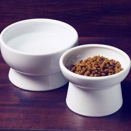 Pet Cat Ceramics Bowl Classical Cervical Health Protective High Base Water Food Feeder Puppy Kitten Feeding Y2009173086