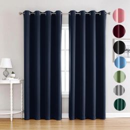 Curtains Modern Blackout Curtains For Living Room Room Darkening Thermal Insulated Energy Efficient Window Treatment Bedroom Drapes