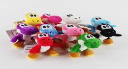 New LUIGI Bros Yoshi Dinosaur Plush Toy Pendants with Keychains Stuffed Dolls For Gifts 4inch 10cm1203546