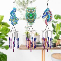 Stitch DIY Diamond Painting Wind Chime 5D Diamond Painting Diamond Drawing Wind Chime Pendant Butterfly Shaped Ornament Home Decor