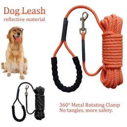 Leashes Dog Leash Reflective Long Lead Training Tracking Line Foam Handle Heavy Duty Pet Rope 2m 3m 5m 10m 15m 20m for Small/Large Dogs