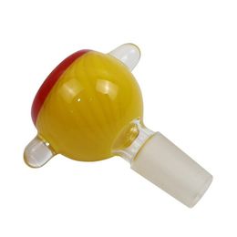 Colorful Yellow Smoking Pyrex Thick Dot Glass Bowl 14MM 18MM Male Joint Filter Dry Herb Tobacco Oil Rigs Hookah Bongs Handpipes Tool Accessories